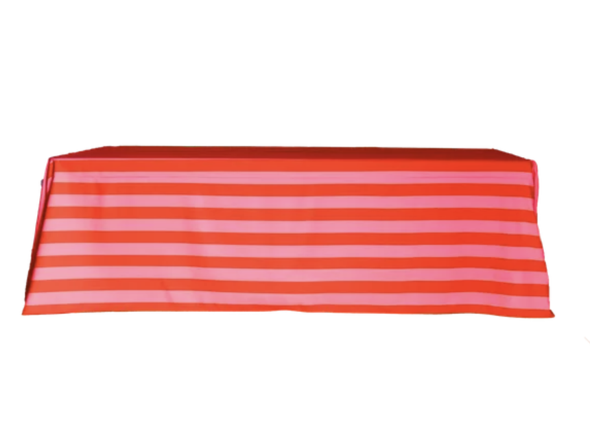 Ritchie red and pink striped rectangle table linens for bold weddings or events